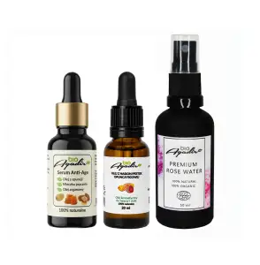 Olej opuncji figowej 20 ml w zestawie z serum Anti-Age 20 ml i hydrolat różany 50 ml