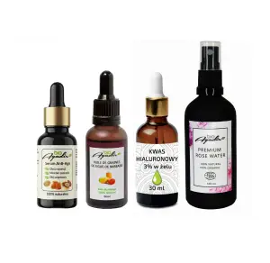 Zestaw Opuncja 30 ml + serum Anti-Age 20 ml + Kwas hialuronowy 30 ml + hydrolat 100 ml