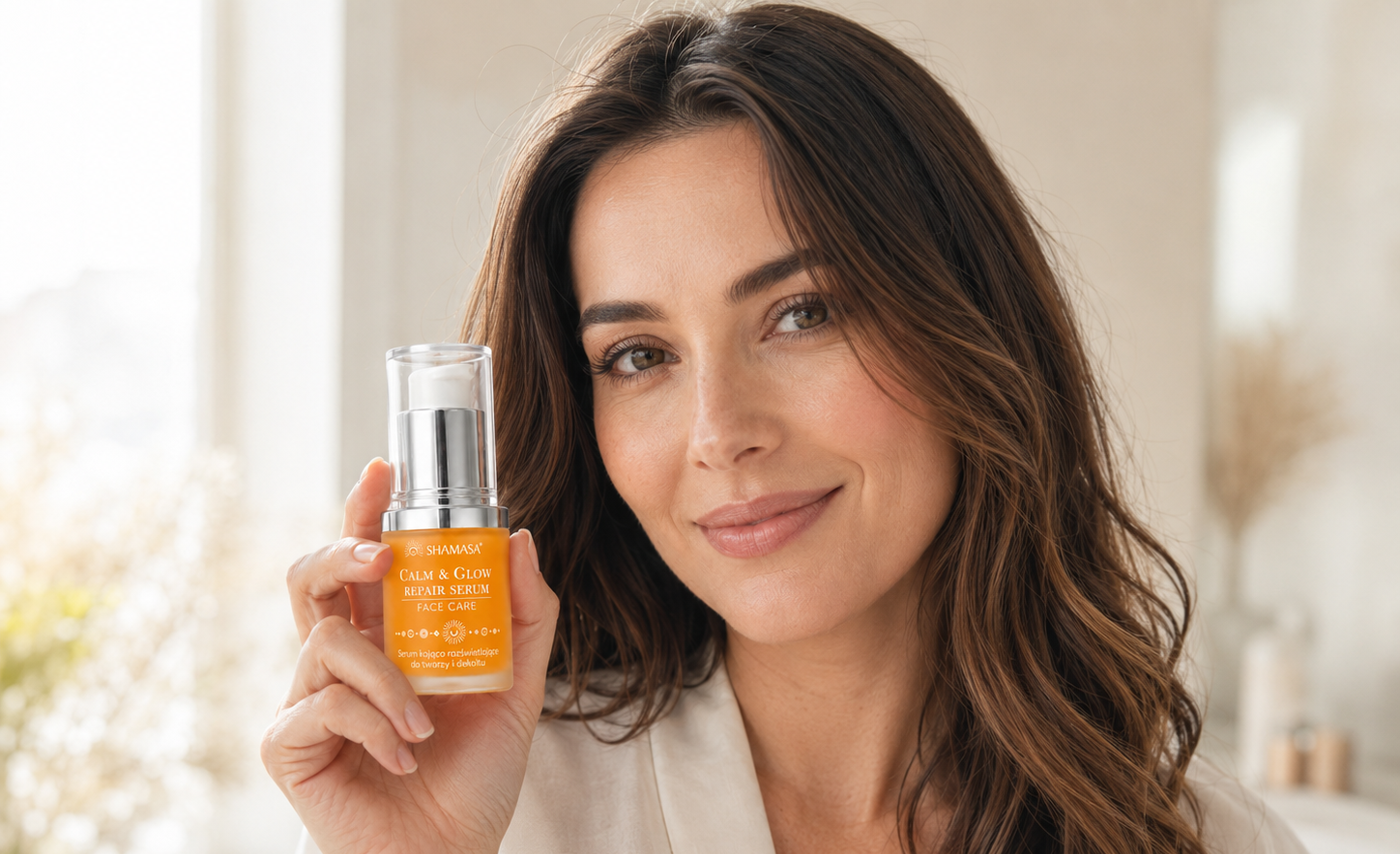 Calm&Glow Shamasa – kojąco-rozświetlające serum do twarzy i dekoltu